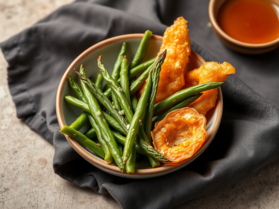 Illustration of crisp vegetable tempura